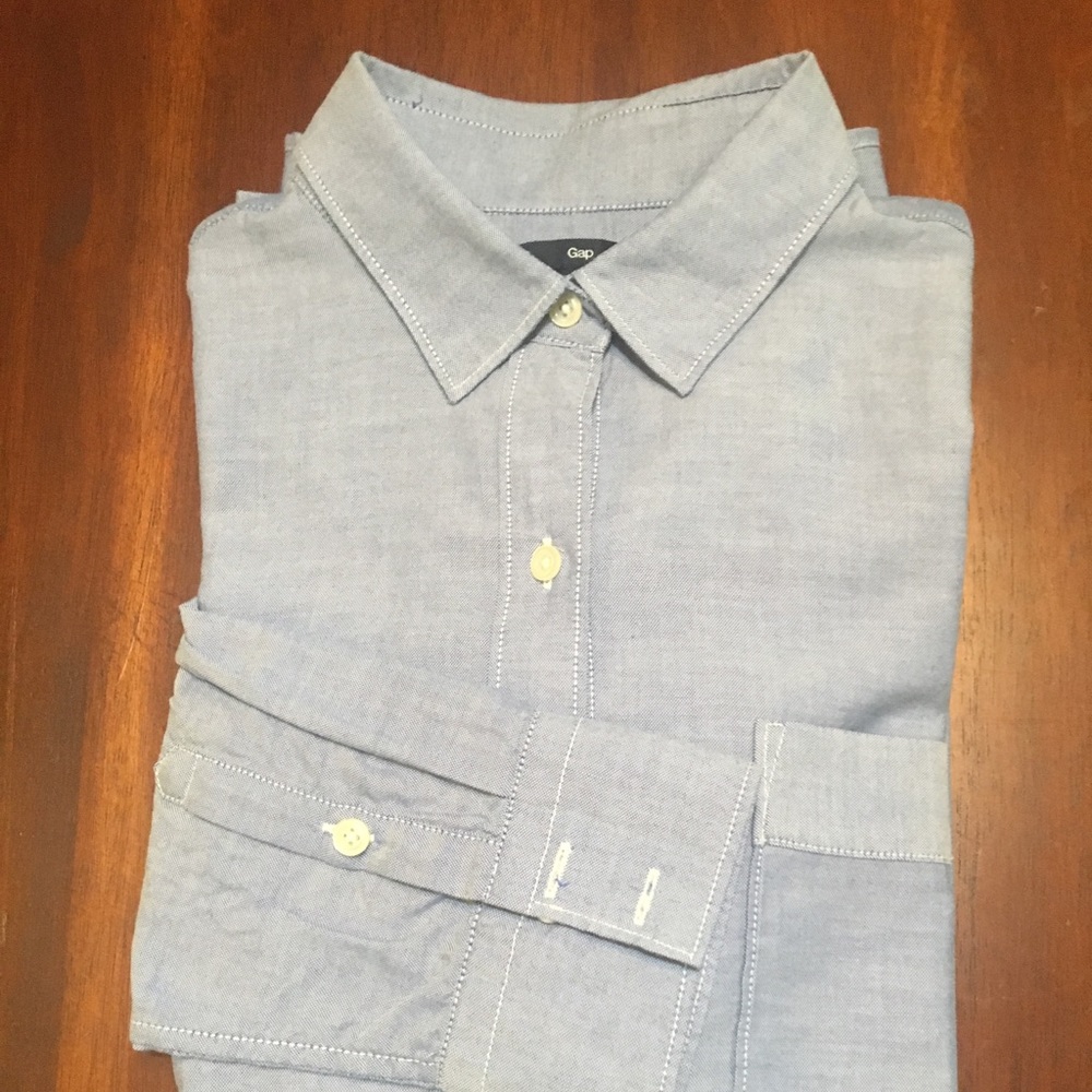 Gap medium blue soft button down.